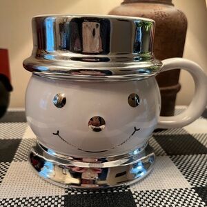 SLATKIN & CO SNOWMAN MUG BATH AND BODY WORKS CHRISTMAS MUG 2008